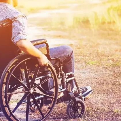 Man on a wheel chair