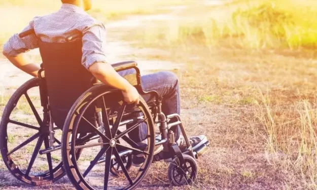 Man on a wheel chair
