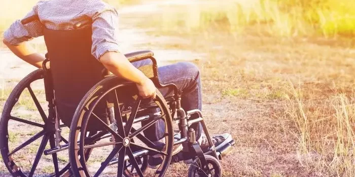 Man on a wheel chair