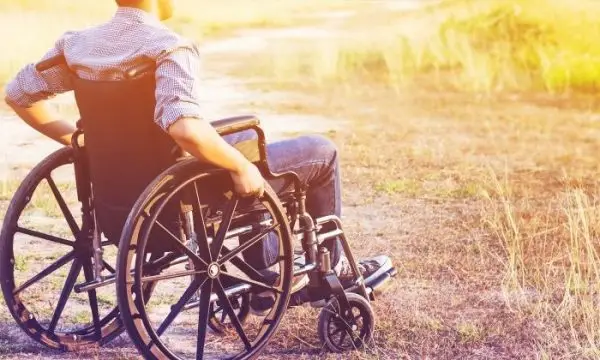 Man on a wheel chair