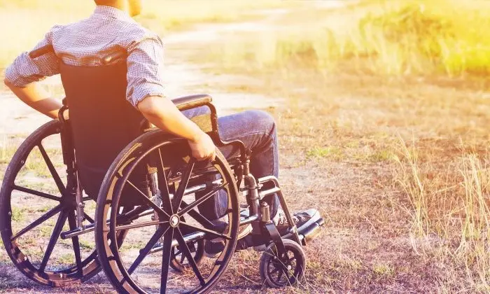 Man on a wheel chair