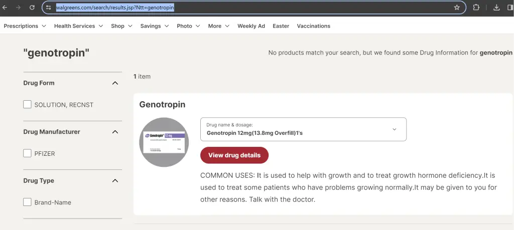 Walgreens Genotropin HGH For Sale