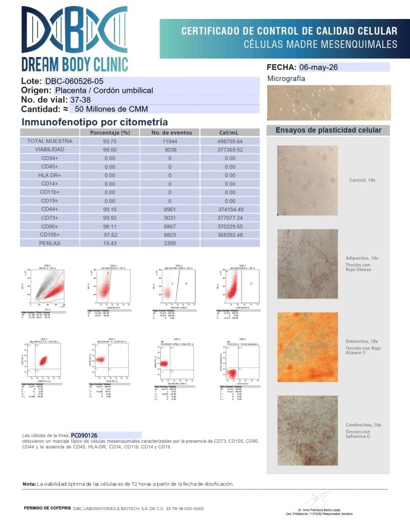Dream Body Clinic Stem Cell Analysis Certification 2026 1