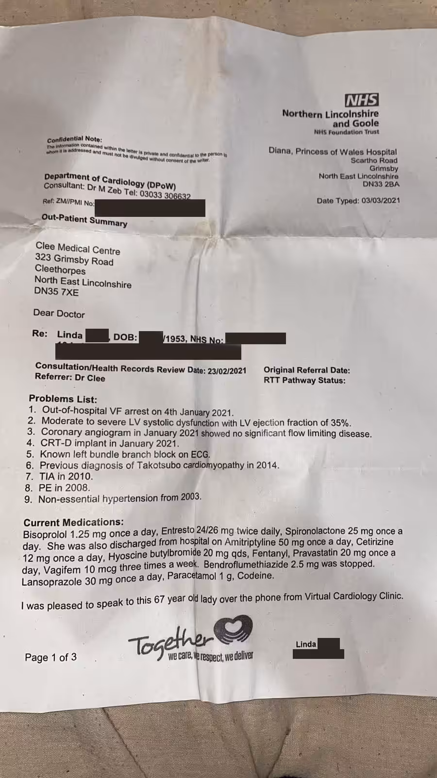 Linda Bass 35 percent ejection fraction before stem cell therapy at dream body clinic