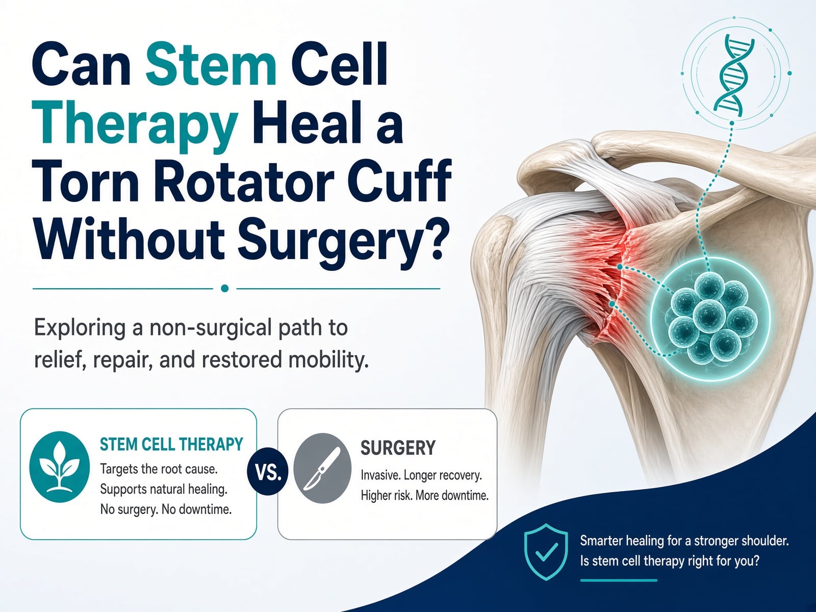 Patient receiving stem cell injection for rotator cuff tear at Dream Body Clinic in Puerto Vallarta, Mexico.