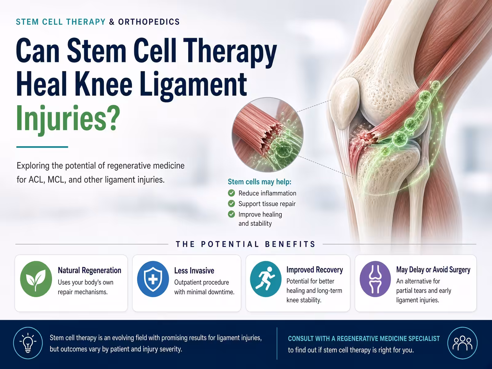 Heal Knee Ligaments with stem cell therapy